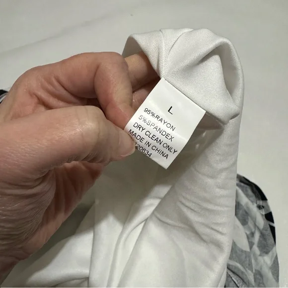 V Cristina Black White Cow Print Long‎ Modest Stretch Maxi Skirt Size Large - Picture 5 of 5